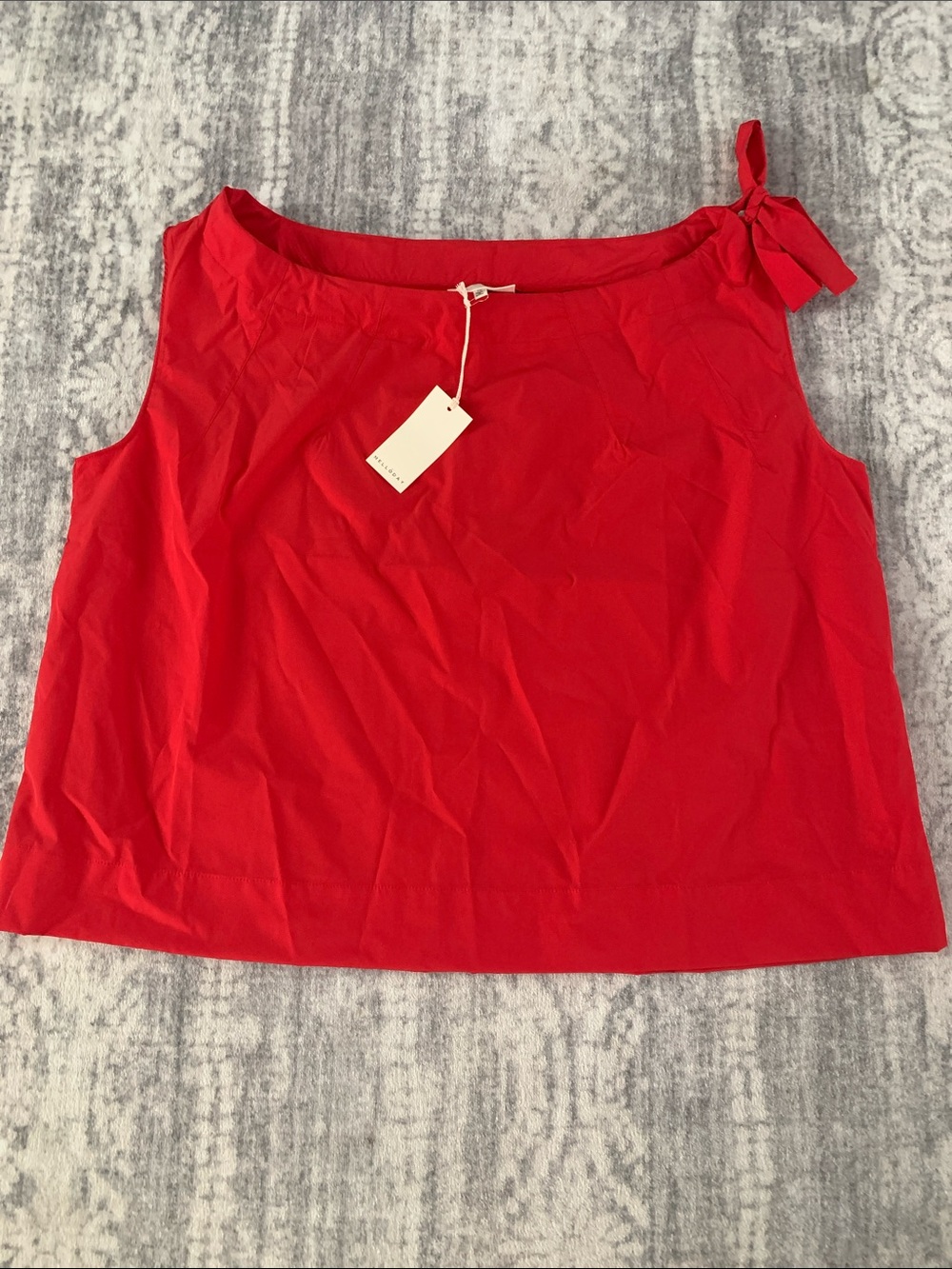 🆕- By- MELLODAY POPLIN BOW PLUS SIZE SLEEVELESS TOP